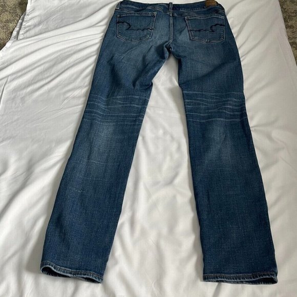 AMERICAN EAGLE Women's Size 12 Long Blue Super Stretch Skinny Jeans Trendy Denim - Picture 3 of 12